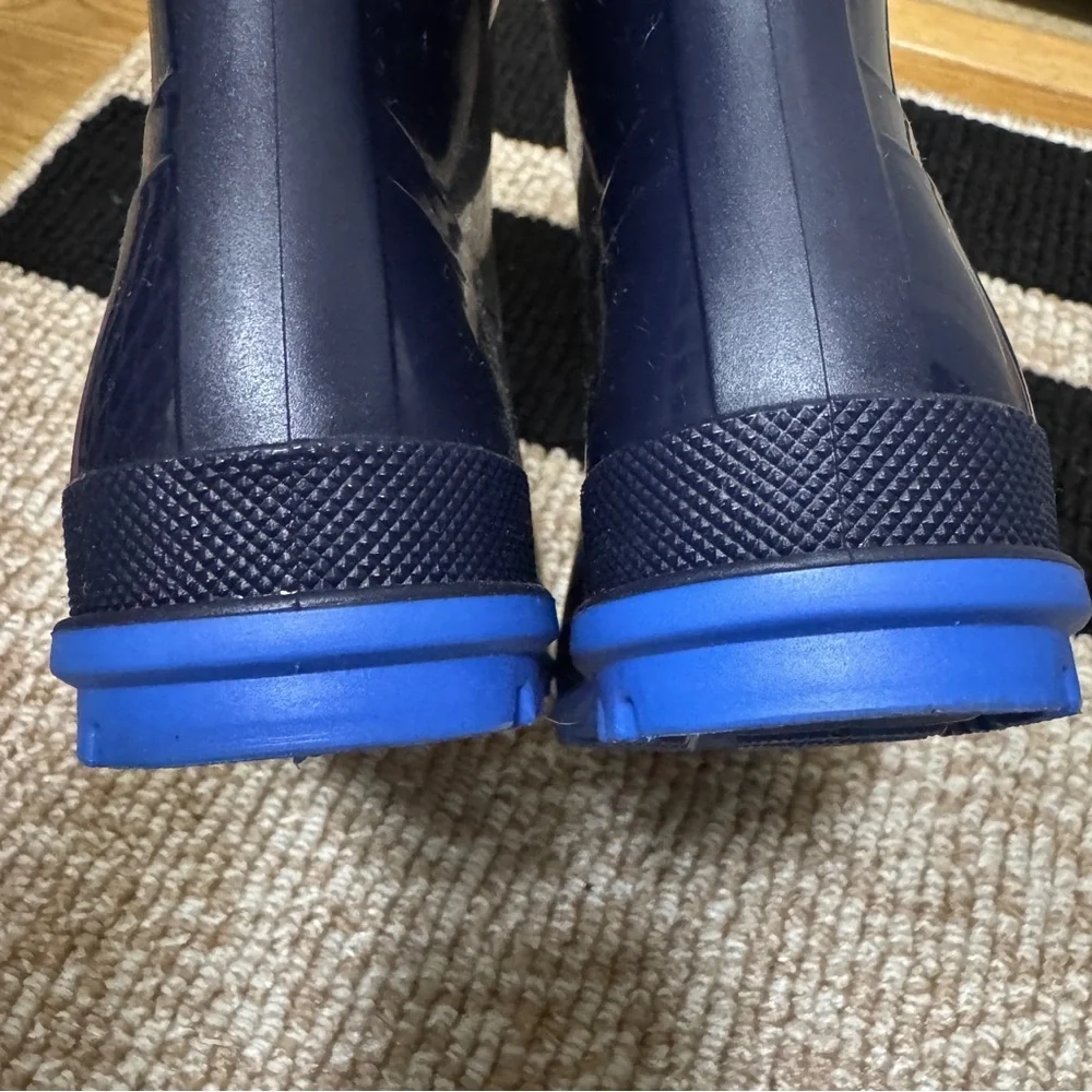 Kids Navy Blue Rain Boots with Blue Soles
